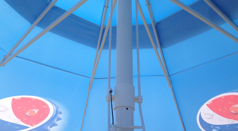 Зонт круглый d-5.5 м круглый алюминиевый телескоп